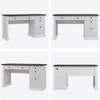 54" Fluted Modern Desk With Charging Station & File Cabinet,Office Desk w/Built-in Drawers- Storage Office Desk for Study, Living Room & Bedroom - 4 of 4