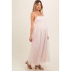 Pinkblush Light Pink Square Neck Shoulder Tie Tulle Maternity Maxi Dress - 3 of 4