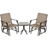 Outsunny 3 Pcs Outdoor Gliders Set Bistro Set with Glass Top Table for Patio, Garden, Backyard, Lawn - 4 of 4