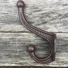 Phiestina 10pcs Vintage Style Cast Iron Wall Coat Hooks - Brown - 4 of 4