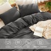 100% Muslin Cotton Duvet Cover Ultra-Soft Breathable & Lightweight Linen Like Gauze Comforter Cover Set with Button Closure and Corner Ties - 4 of 4