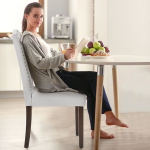 JIONJOY Linen Upholstered Dining Chair Set of 2 - 1 of 3