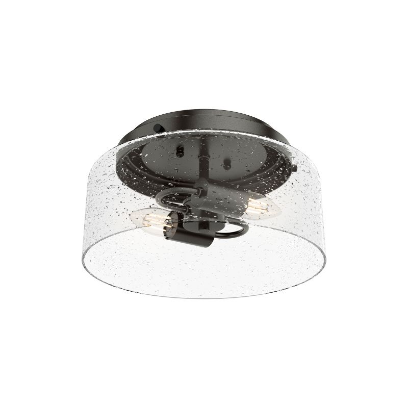 2-Light Hartland Seeded Glass Flush Mount Ceiling Light Fixture - Hunter Fan, 1 of 8