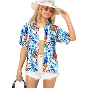HAPPY BAY Women's Button Down Casual Summer Beach Shirt Blouse Short Sleeve Vacation Button Up Hawaiian Shirts Tank Top Women - 1 of 4