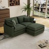 Modular Corduroy Deep Seat L-Shaped Sectional Sofa with 4 Pillows and Removable Ottoman for Living Room, Bedroom, or Apartment - 2 of 4