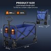 Collapsible Utility Wagon, 380lbs Heavy Duty, All-Terrain Wheels, Adjustable Handle, Drink Holders, for Camping, Garden, Shopping - 3 of 4