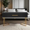 78.7" TV Stand for Up to 85" TVs, MDF Cabinet with 4 Storage Compartments, Cable Management, Gold Metal Legs, Minimalist Entertainment Console - 4 of 4