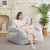 Giant Bean Bag Chair, Faux Fur Stuffed Bean Bag Couch with Filler, Bean Bag Chair for Adults, Big Lazy Sofa Floor Sofa with Handle - 2 of 4