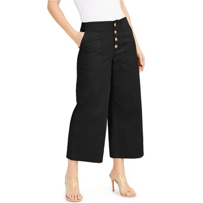 I.N.C International Concepts Womens Exposed Fly Culotte Pants, Black, 8