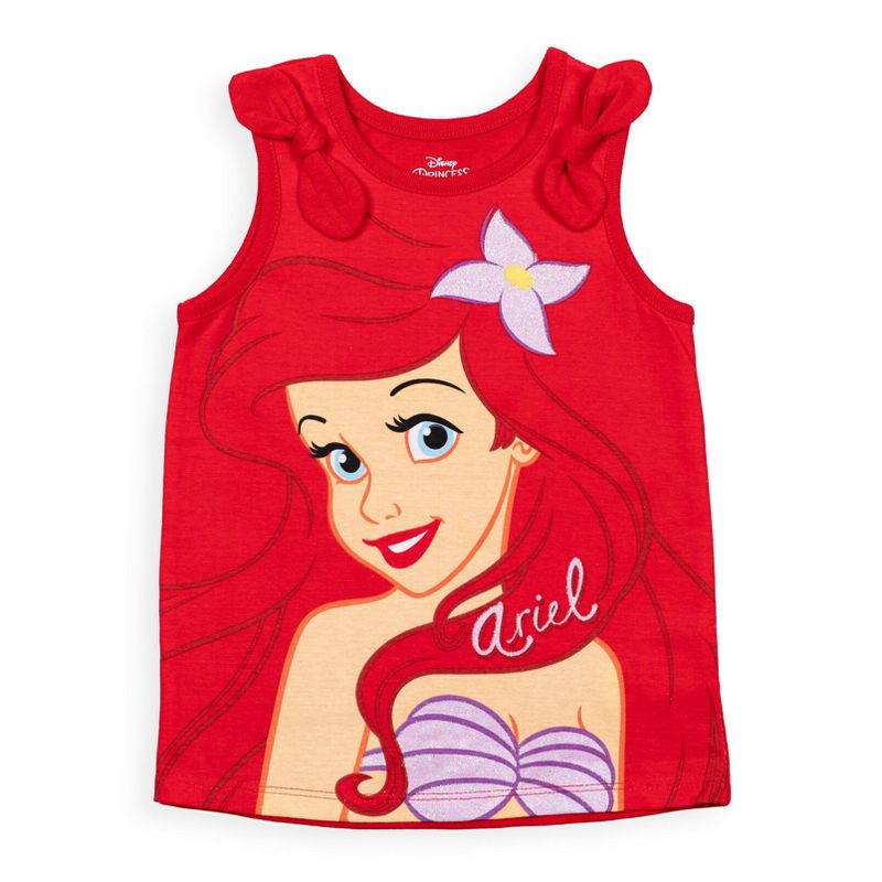 Disney Princess Princess Moana Rapunzel Jasmine Belle Baby Girls Tank Top and French Terry Shorts Infant, 3 of 9