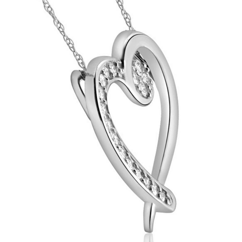 Pompeii3 1/4Ct Diamond Heart Pendant Necklace in 10k White, Yellow, or Rose Gold, 4 of 6