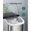 Silonn Stainless Steel Countertop Ice Maker - 9 Cubes in 6 Mins, 26lbs/24Hrs, Self-Cleaning, Includes Scoop & Basket, 2 Bullet Ice Sizes - 3 of 4