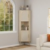 Home Accent Cabinets Storage,Corner Cabinet With 2 Rattan Doors And 4 Shelves,Corner Shelf Stand,High Rattan Corner Cabinet-Maison Boucle - 2 of 4