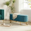 Nuria 49" Wide Modern Upholstered Flip Top Storage Bench with Golden Metal C-shaped Sled Legs for Living Room | ARTFUL LIVING DESIGN - 3 of 4