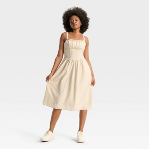 Women's Milkmaid Midi A-Line Dress - Wild Fable™ - 1 of 3