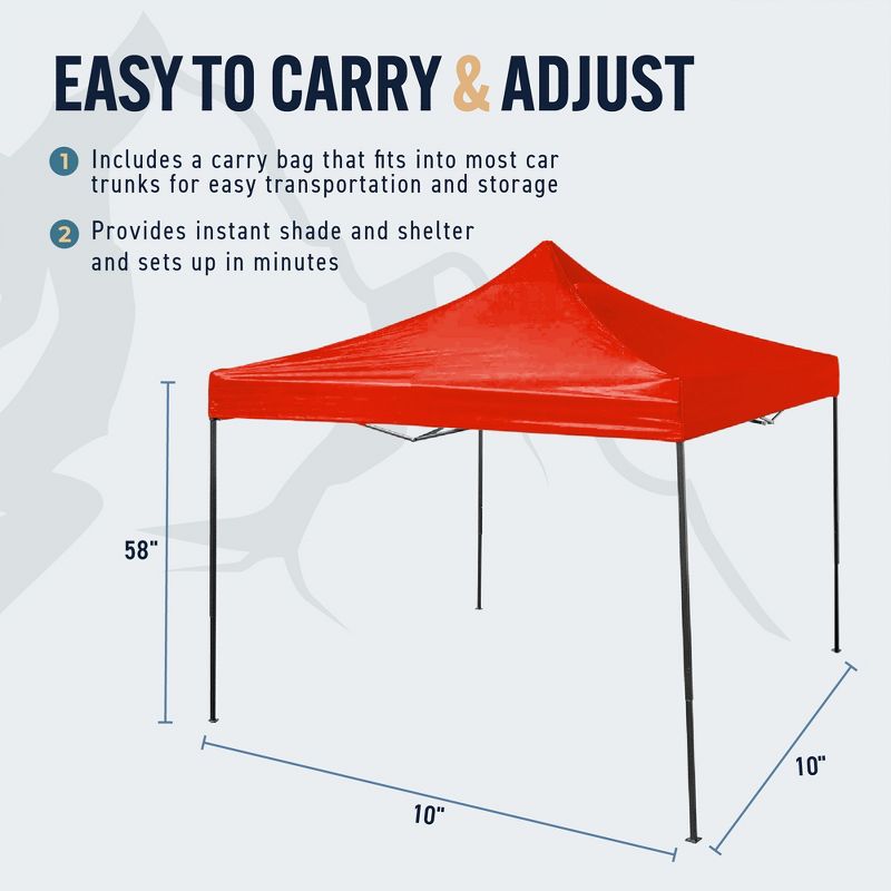 Trappers Peak 10-by-10-Foot Folding Pop-Up Canopy, Red, 3 of 7