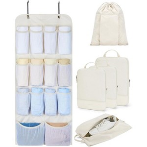 Hanging Compression Packing Cubes, 6 Set Large Suitcase Organizer Bags Set, Cruise Travel Essentials for Women - 1 of 4