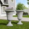 NAYSAYE Planter Trophy Flower Pot Set of 2 Stylish Resilient HDPE Material for Modern Indoor Outdoor Garden Spaces, 15.75"*15.75"*23.62" - 2 of 4