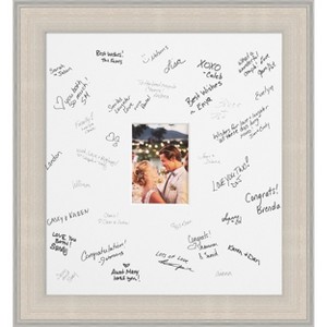 Cottage Signature Mat Picture Frame – Guest Book Alternative for Weddings, Graduations, or Retirement – Autograph Photo Mat for Signature Board - 1 of 4
