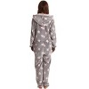 Just Love Womens One Piece Winter Holiday Adult Bodysuit Faux Shearling Lined Hoody Xmas Pajamas - 4 of 4