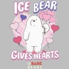 Men's We Bare Bears Valentine's Day Ice Bear Gives Hearts T-Shirt - image 2 of 4