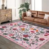 Boho Washable Floral Rugs, Large Living Room Rug, Non-Slip Soft Indoor Rugs for Bedroom, Area Rug Carpet for Dining Room Guest Room - 2 of 4