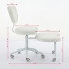 Cross-Legged Office Chair with Adjustable Height Swivel Footstool and Armless Ergonomic Support for Home Office-3irtyhousy - 4 of 4