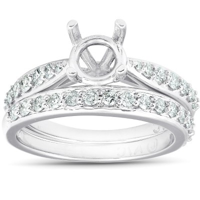 Pompeii3 5/8 Ct Diamond Engagement Ring Setting & Matching Wedding Band ...
