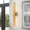 LLHZSY 27 1/5" Modern Long LED Wall Light Fixture Mount for Exterior Porch Yard Patio Garage-Black/Gold - 2 of 4
