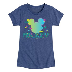 Girls' - Disney - 8 Bit Mickey Fitted Short Sleeve Graphic T-Shirt - 1 of 4