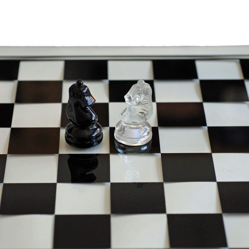 WE Games Black and Clear Glass Chess Set, 13.75 in. Board, 3 in. King, 2 of 6