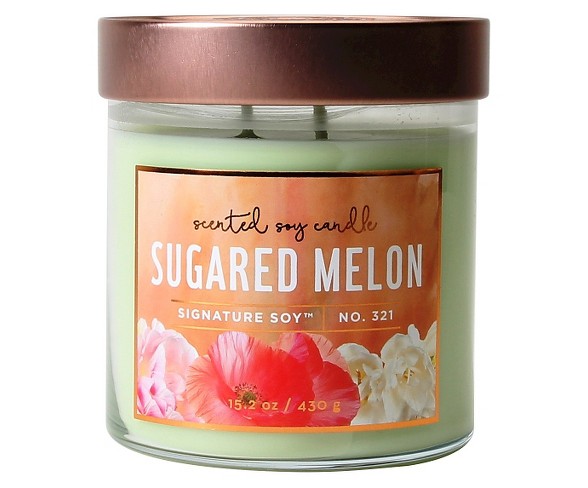Jar Candle Sugared Melon 15.2oz - Signature Soy&#174;