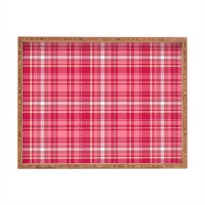 Avenie Pink Plaid Rectangular Tray -Deny Designs - 1 of 2