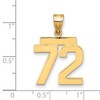 Black Bow Jewelry 14k Yellow Gold, Athletic Collection Medium Polished Number 72Pendant - 2 of 3