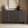 60" Buffet Sideboard Cabinet with Adjustable Shelves,Wood Buffet Table Cabinet with Gold Handles and Solid Wood Leg - Leovsnove - 2 of 4