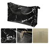 Unique Bargains Makeup Bag Cosmetic Travel Bag Make Up Brush Organizer Bag Marble Makeup Storage Toiletry Bag for Women 9"x3"x6" 1 Pcs - 3 of 4