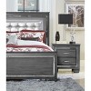 NicBex Nightstand with 2 Drawers,1pc Side Table with LED Lighting and Black Finish,28 inch Bedside Table for Bedroom,Living Room,Black/Silver/Gray - 2 of 4