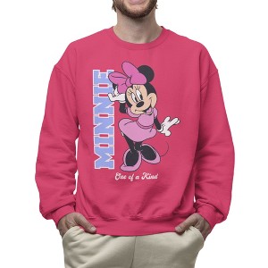 Disney Minnie Mouse Men's One Of A Kind Sweatshirt - Heliconia