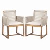 Outdoor Dining Chairs Set of 2, Acacia Wood Patio Armchair with Rope Back and Arms,Washable Cushion,for Backyard, Poolside, Garden - 3 of 4