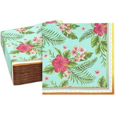 Sparkle and Bash 150 Pack Plumeria Paper Napkins (6.5 x 6.5 In)