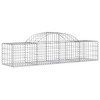 vidaXL Galvanized Iron Arched Gabion Basket, Decorative and Sound-Insulating Garden Barrier with Durable Construction and Wide Application, Silver - 2 of 4