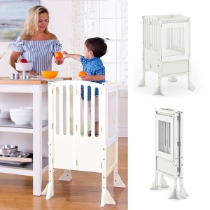 Guidecraft Contemporary Kitchen Helper Step Stool: Adjustable, Folding Montessori Toddler Tower - Safety Learning Furniture - 1 of 4