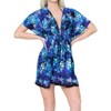 LA LEELA Women's Beachwear Summer Swim Beach Dress Cover Ups for Swimwear Women Short Fall Swimsuit Coverups for Women Tops XL-XXL Navy Allover - 4 of 4