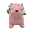 Live Valentine's Day 2" Kalanchoe Potted Plant in Pink Hearts Frenchie Planter - Spritz™ - 3 of 3