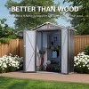 5X3 FT Gray Metal Outdoor Storage Shed with Lockable Door, All-Weather Small Compact Garden Tool Shed for Backyard or Lawn – Cuddlewood - 2 of 4