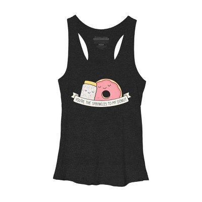 Women's Design By Humans You're the sprinkles to my donut By kimvervuurt Racerback Tank Top