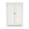 Baxton Studio Thelma 2 Door Wood Multipurpose Storage Cabinet White: Transitional Style, 10 Shelves, MDF Construction - 3 of 4