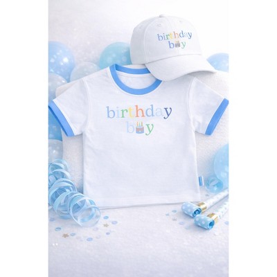 Bits & Bows Kids Birthday Boy Crewneck T-Shirt, White 5/6 — фото 4