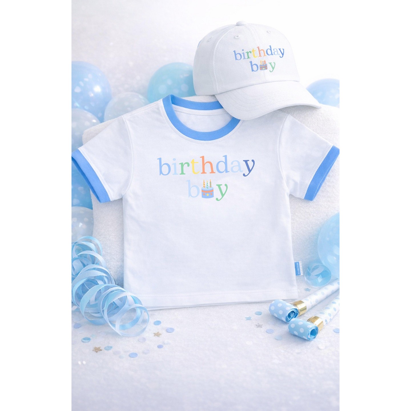 Детская футболка Bits & Bows Birthday Boy Crewneck T-Shirt, White 5/6, цвет: Белый — фото 4