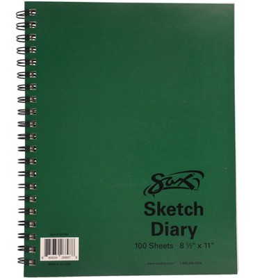 Sax Sulphite Spiral Binding Artists Sketch Diary, 50 lbs, 8-1/2 x 11 Inches, 100 Sheets, White